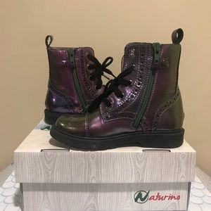 Naturino girls combat zipper boot Sz 27 - 10 1/2